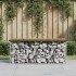 Banco jardín diseño gaviones madera pino impregnada