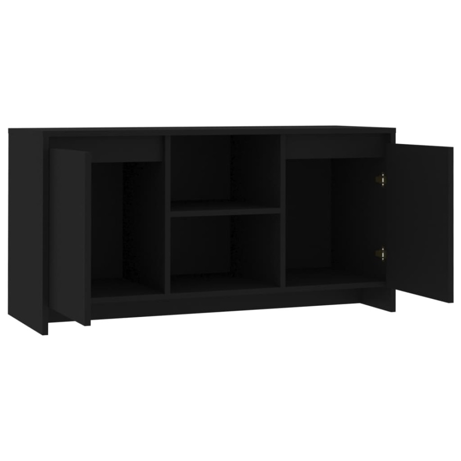 Mueble para TV madera contrachapada negro 102x37,5x52,5