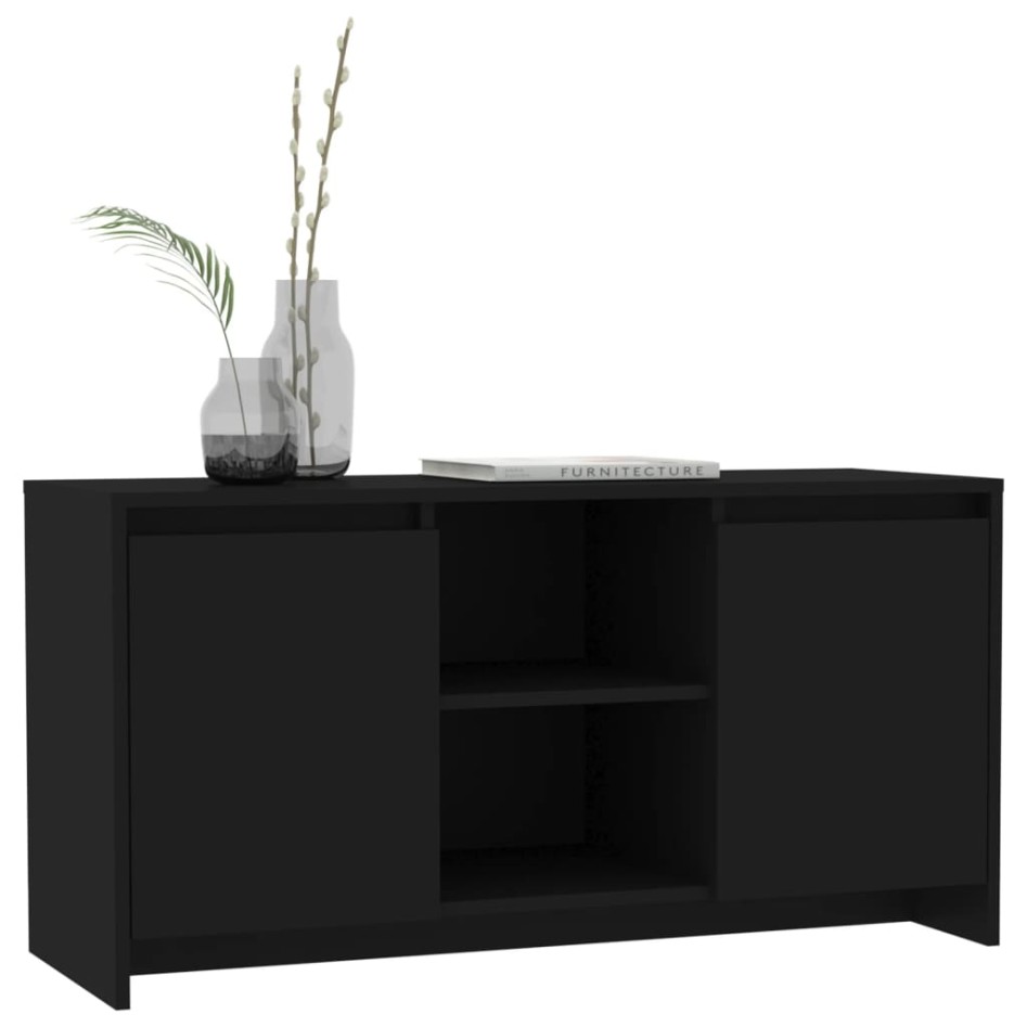 Mueble para TV madera contrachapada negro 102x37,5x52,5