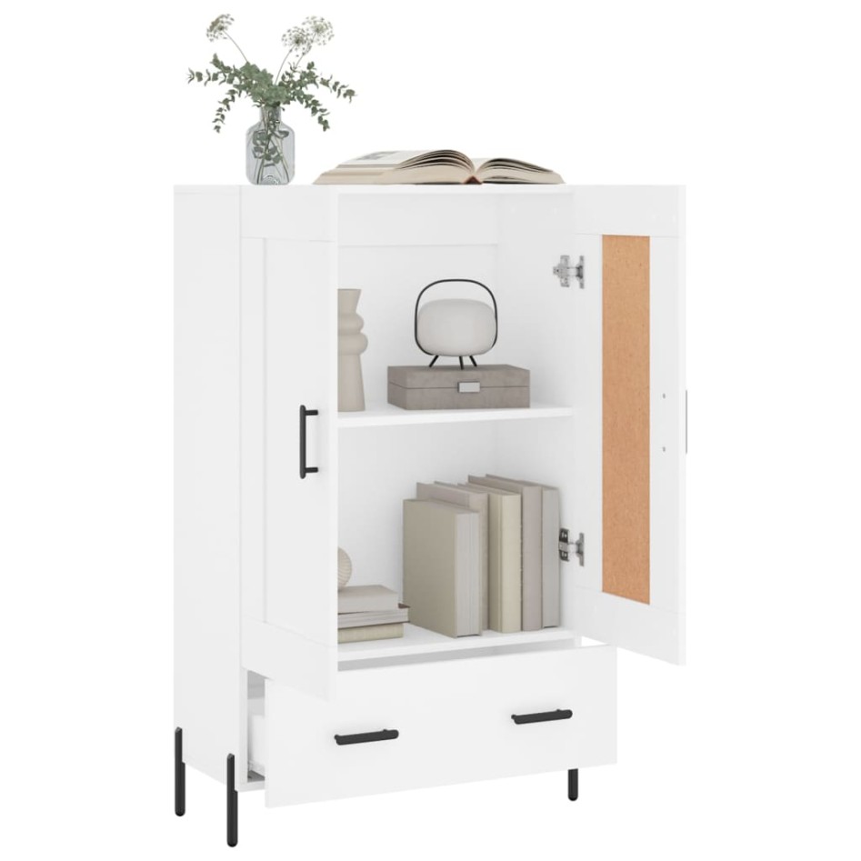 Aparador alto madera de ingeniería blanco 69,5x31x115