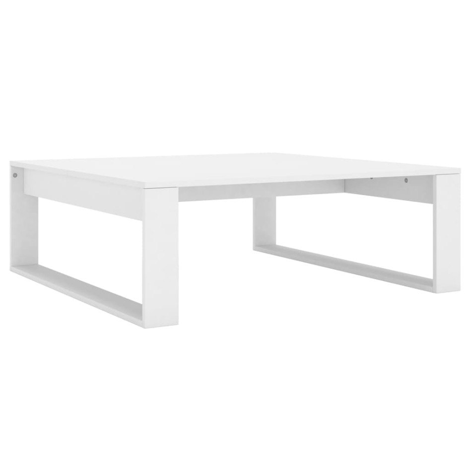 Mesa de centro madera contrachapada blanco 100x100x35