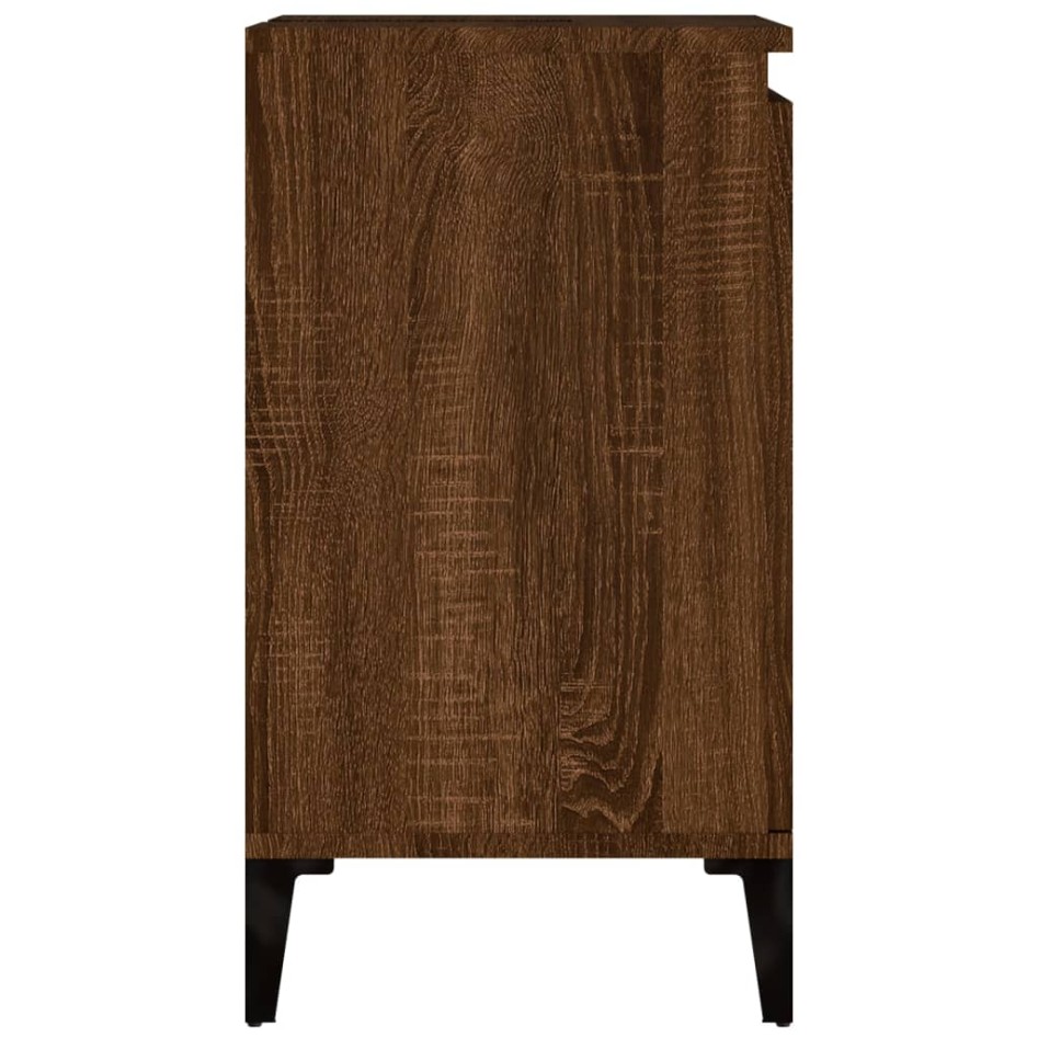 Armario de lavabo madera contrachapada roble marrón 58x33x60