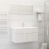 Set muebles de baño 2 piezas madera contrachapada blanco