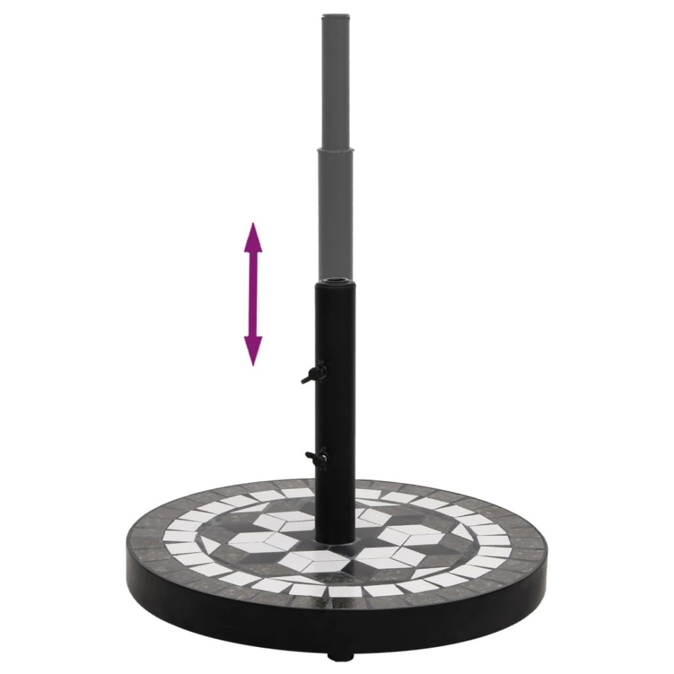 Base de sombrilla redonda negro y blanco 12