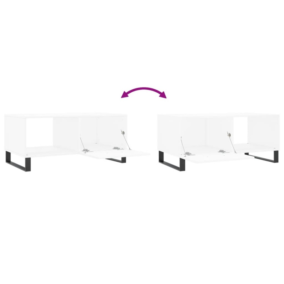 Mesa de centro madera contrachapada blanco 90x50x40