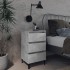 Mesita de noche con patas metal gris hormigón 40x35x69