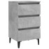 Mesita de noche con patas metal gris hormigón 40x35x69