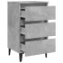 Mesita de noche con patas metal gris hormigón 40x35x69
