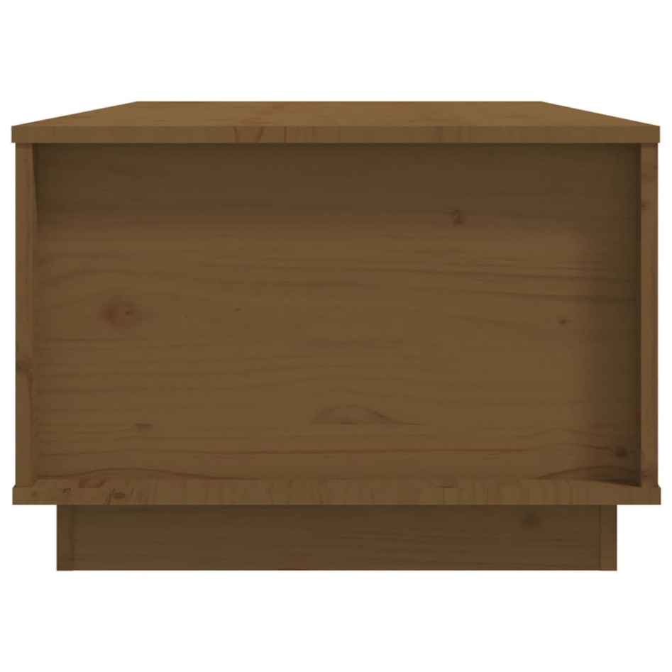 Mesa de centro madera maciza de pino marrón miel 100x50x35