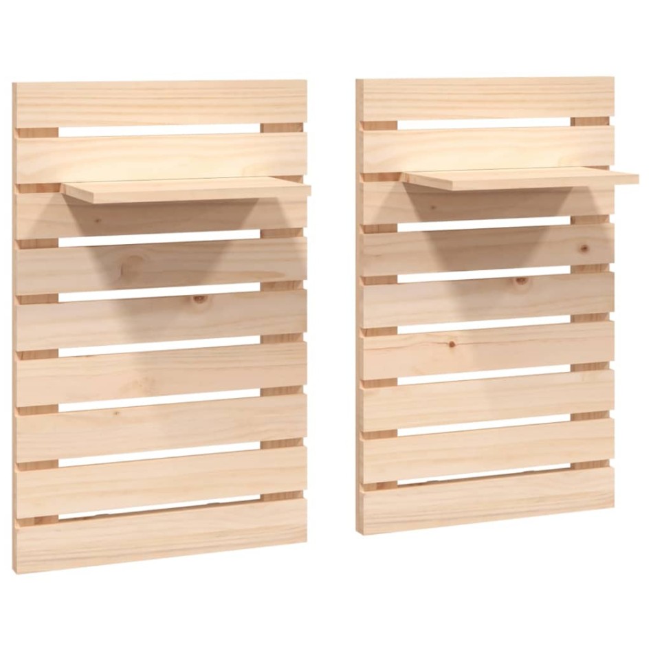 Estantes mesitas de pared 2 uds madera maciza de