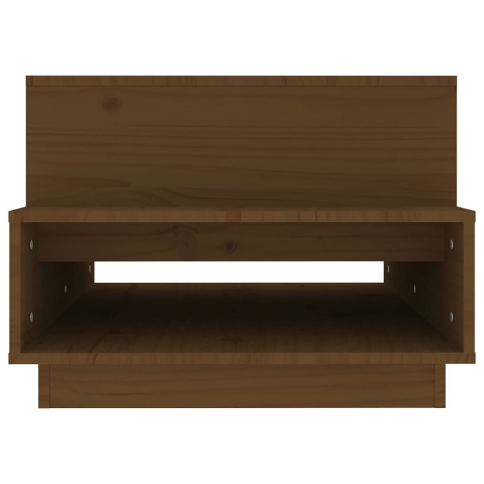 Mesa de centro madera maciza de pino marrón miel 80x55x40,5