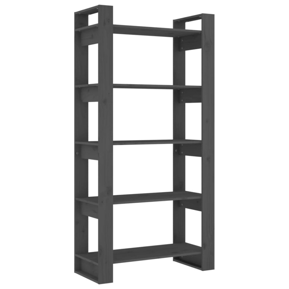 Estantería/divisor de espacios madera maciza gris 80x35x160