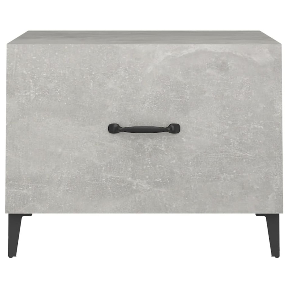 Mesa de centro patas de metal 2 uds gris hormigón 50x50x40