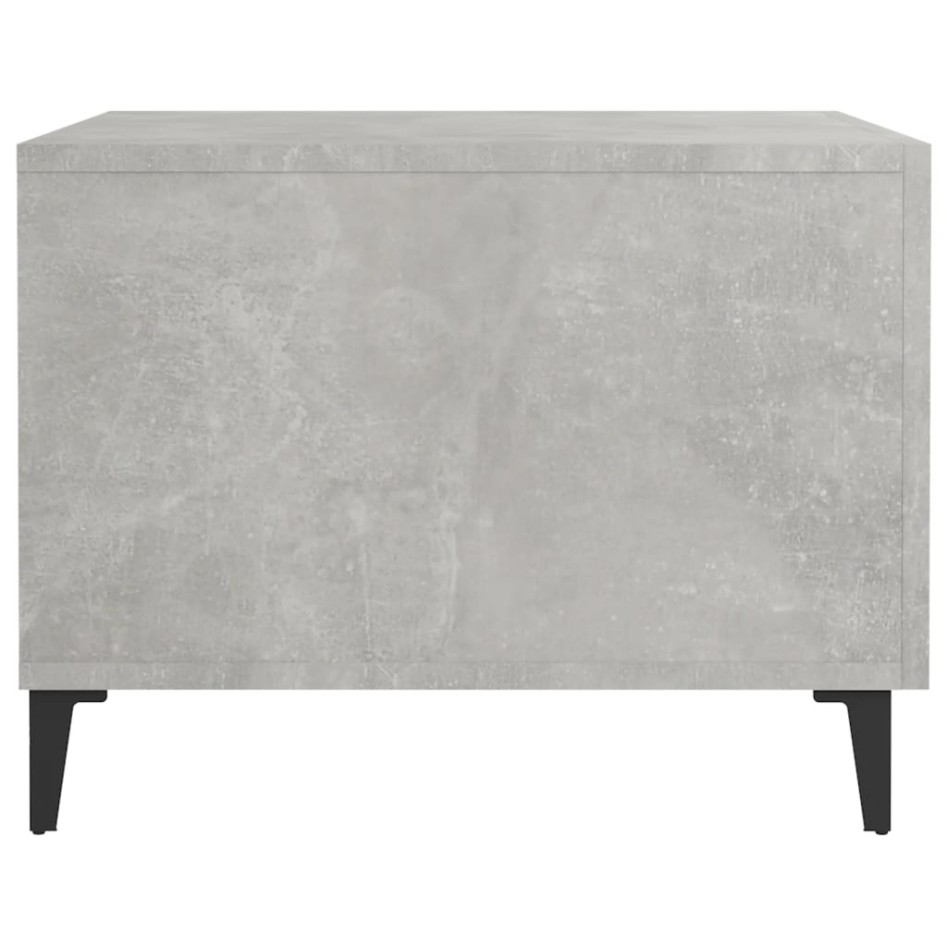 Mesa de centro patas de metal 2 uds gris hormigón 50x50x40