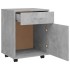 Armario ruedas madera contrachapada gris hormigón 45x38x54