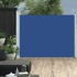 Toldo lateral retráctil para patio azul 140x500