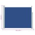 Toldo lateral retráctil para patio azul 140x500