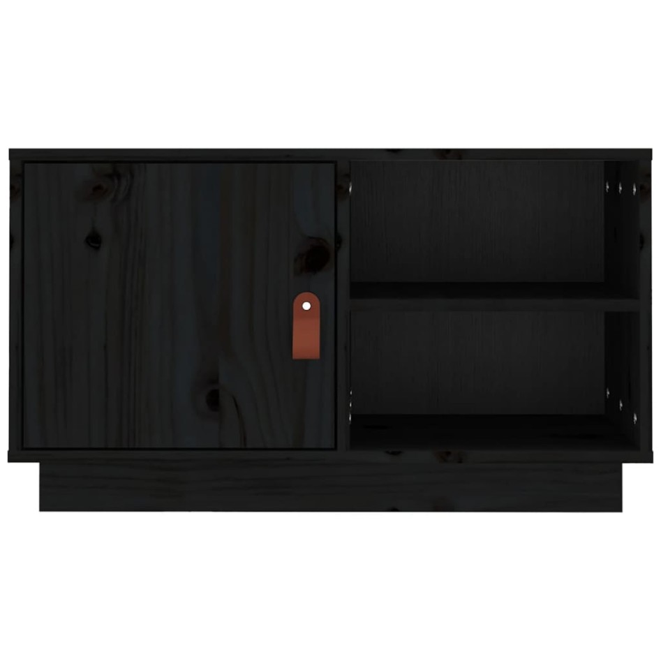 Mueble de TV de madera maciza de pino negro 70x34x40