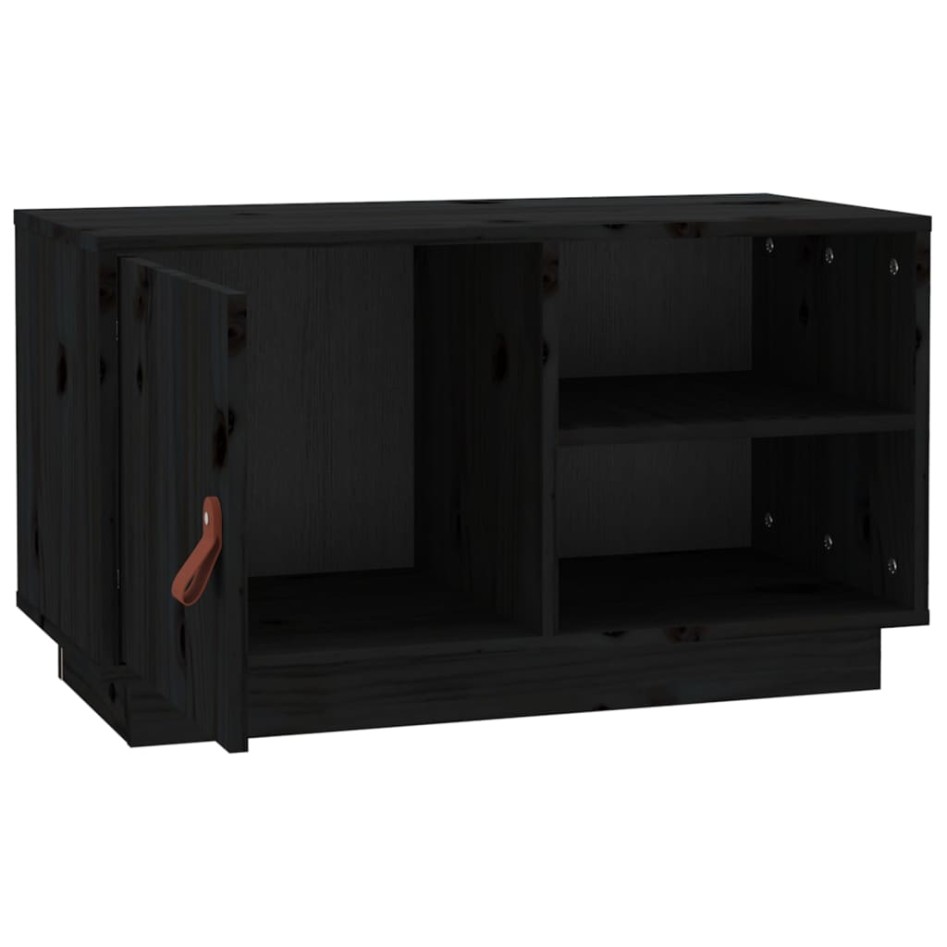 Mueble de TV de madera maciza de pino negro 70x34x40