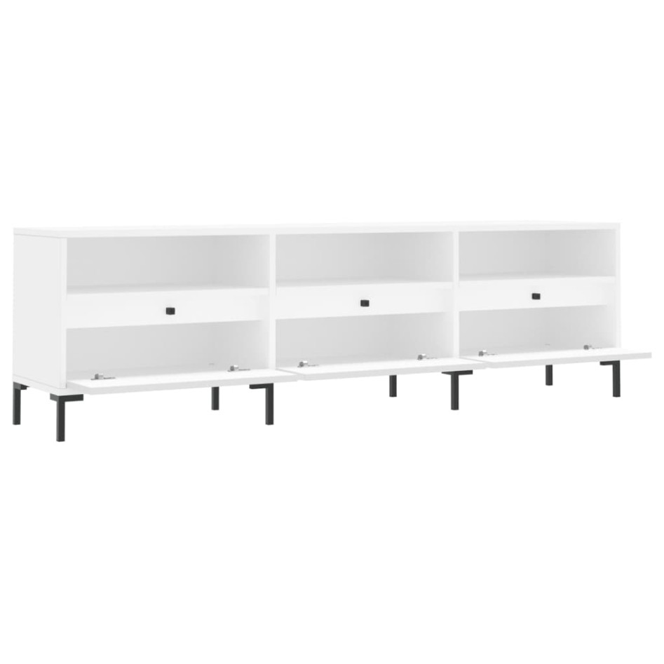 Mueble de TV madera contrachapada blanco 150x30x44,5