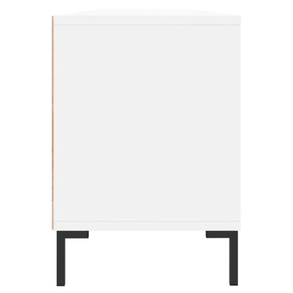 Mueble de TV madera contrachapada blanco 150x30x44,5