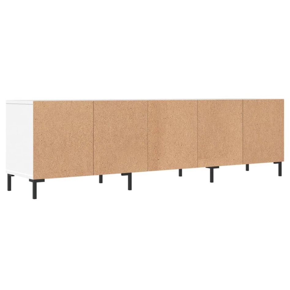 Mueble de TV madera contrachapada blanco 150x30x44,5