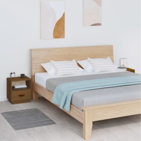 Mesitas de noche 2 uds madera de pino marrón miel 40x34x45