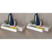 Estantes de pared flotantes con cajones 2 uds blanco 80 cm