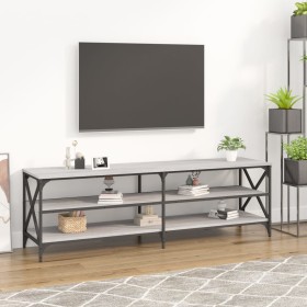 Mueble de TV madera contrachapada gris Sonoma 160x40x50