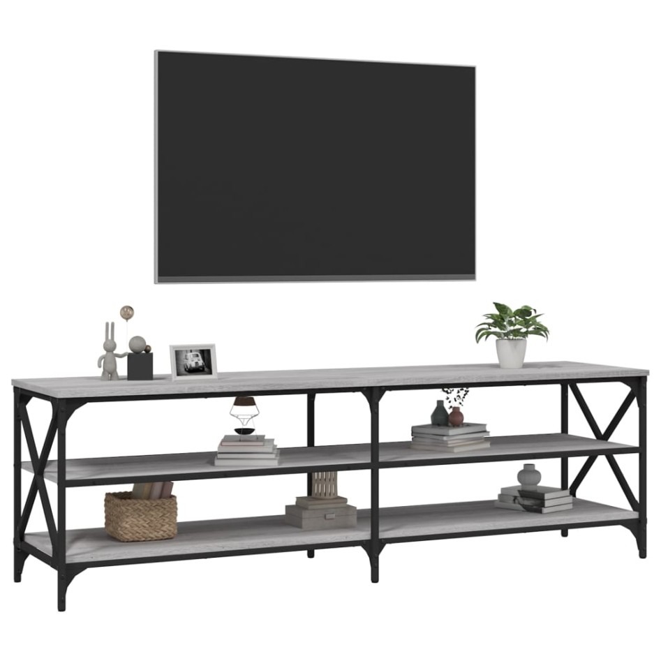 Mueble de TV madera contrachapada gris Sonoma 160x40x50
