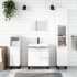 Armario de baño madera contrachapada blanco 65x33x60
