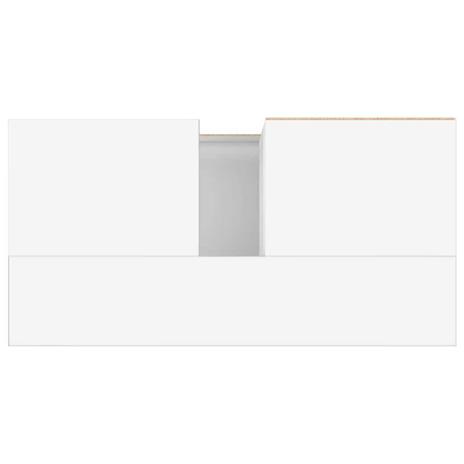 Armario de baño madera contrachapada blanco 65x33x60