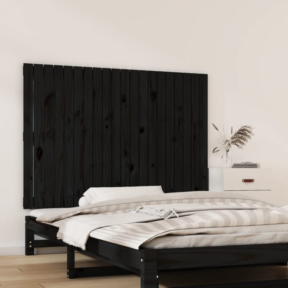 Cabecero de cama de pared madera maciza pino negro