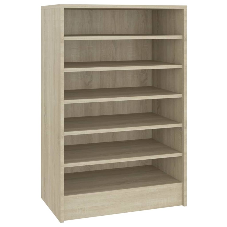Mueble zapatero madera contrachapada roble Sonoma 60x35x92