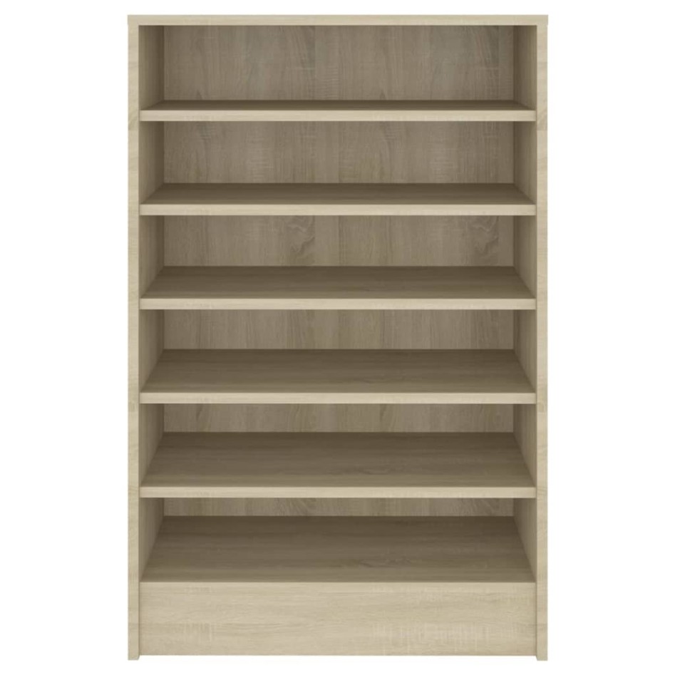 Mueble zapatero madera contrachapada roble Sonoma 60x35x92