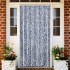 Cortina mosquitera  chenilla azul blanco y plateado 100x220