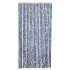 Cortina mosquitera  chenilla azul blanco y plateado 100x220
