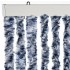 Cortina mosquitera  chenilla azul blanco y plateado 100x220