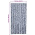 Cortina mosquitera  chenilla azul blanco y plateado 100x220