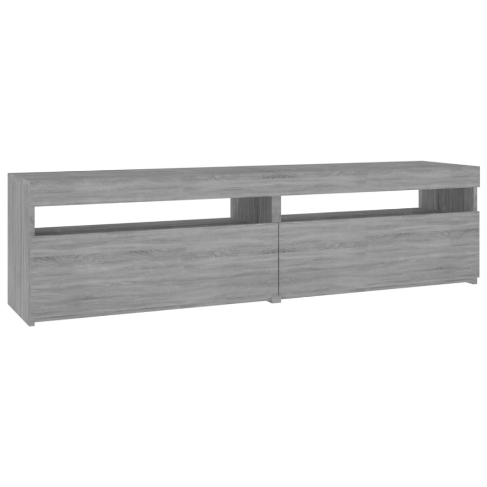 Mueble de TV con luces LED 2 uds gris Sonoma 75x35x40