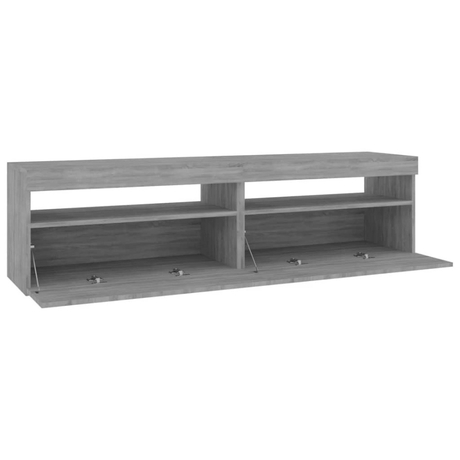 Mueble de TV con luces LED 2 uds gris Sonoma 75x35x40