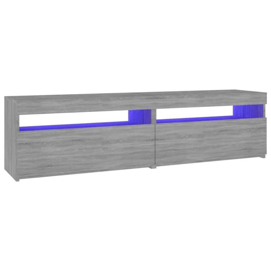 Mueble de TV con luces LED 2 uds gris Sonoma 75x35x40