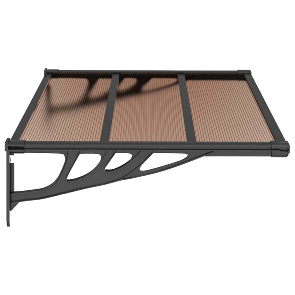 Marquesina de puerta policarbonato negro 122x90