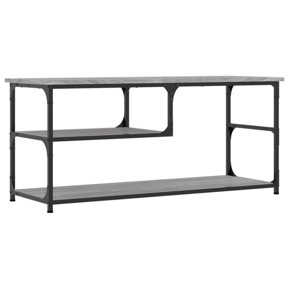 Mueble de TV contrachapada y acero gris Sonoma 103x38x46,5