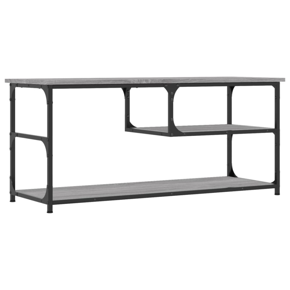 Mueble de TV contrachapada y acero gris Sonoma 103x38x46,5