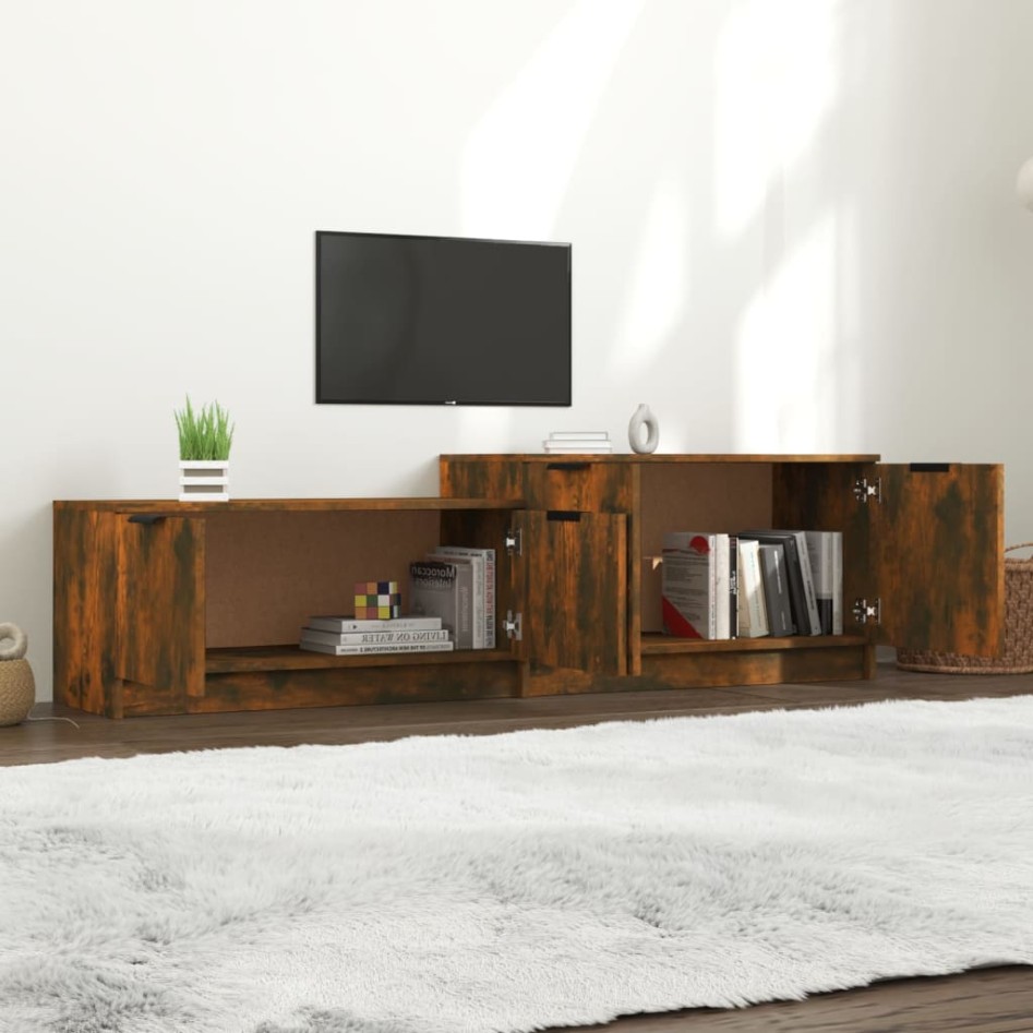 Mueble para TV madera contrachapada roble ahumado