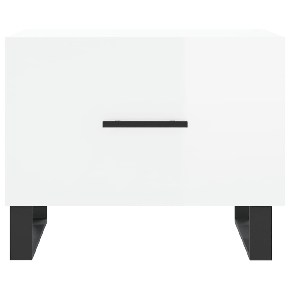 Mesa de centro 2 uds madera ingeniería blanco brillo