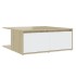 Mesa de centro madera contrachapada blanco y roble 80x80x31