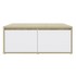 Mesa de centro madera contrachapada blanco y roble 80x80x31
