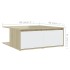 Mesa de centro madera contrachapada blanco y roble 80x80x31